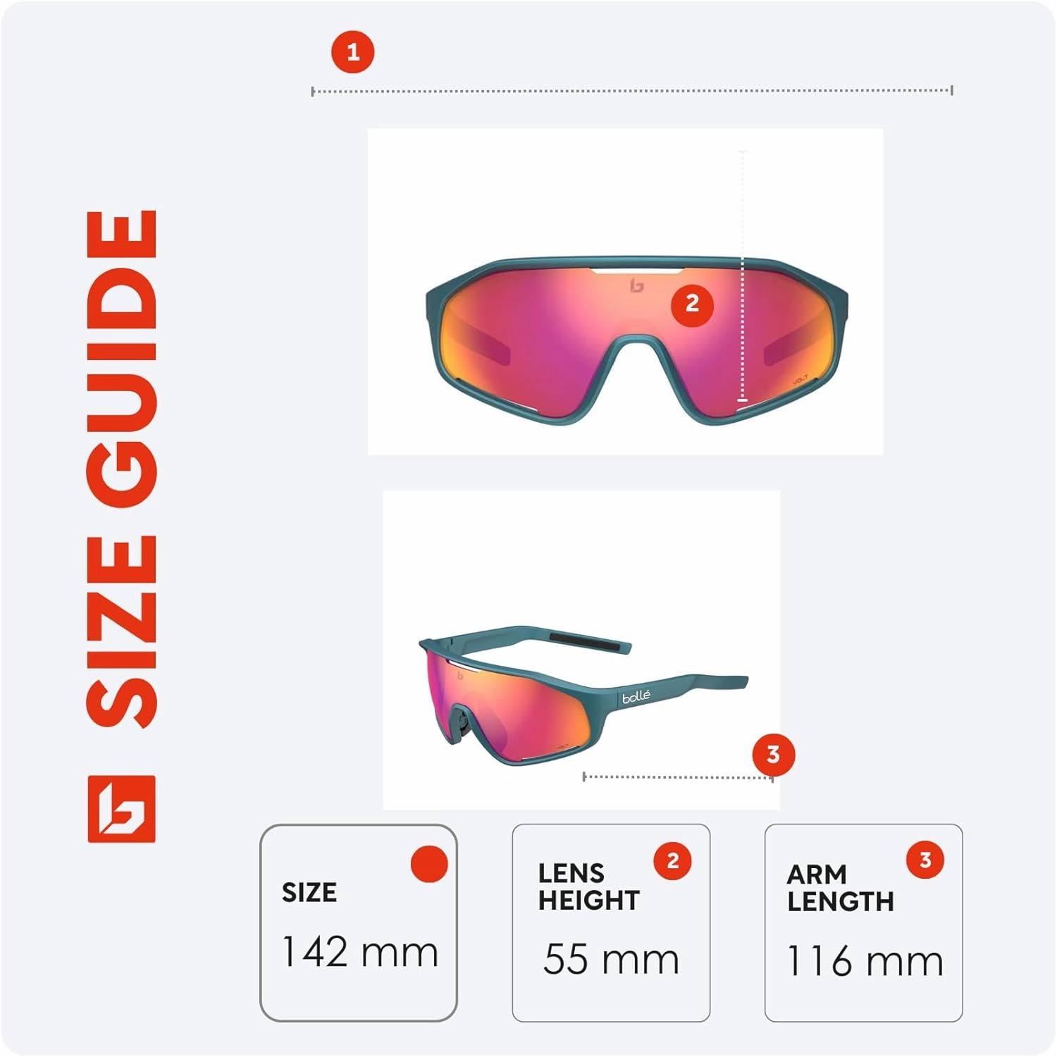 Bolle Shifter 55MM Shield Wrap Around Sunglasses for Men for Women   BUNDLE With Designer iWear Complimentary Eyewear Kit