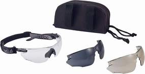 Bollé Safety Bolle Combat Ballistic Spectacles - Clear, Smoke, ESP Lens Black Frame, Green, One Size (COMBKITN)