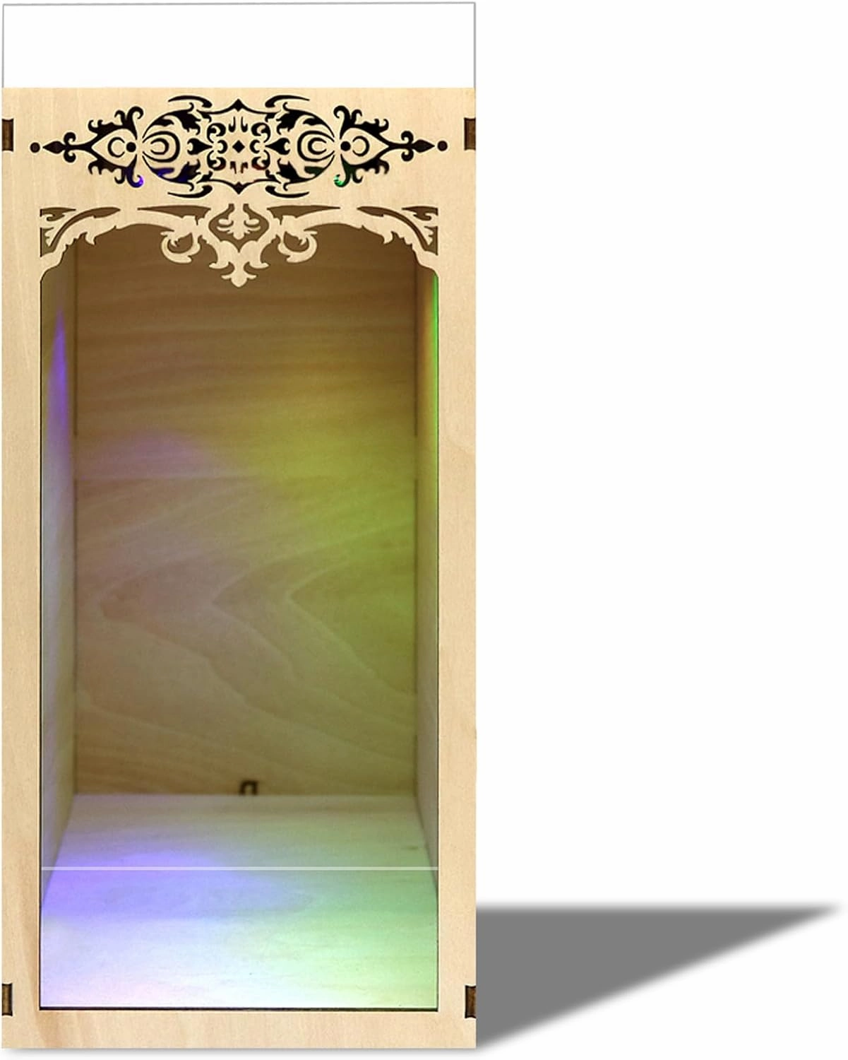 Book Nook Kit, Blank Booknook Wooden Diorama, Simple Single Bookend Dollhouse, DIY 3D Puzzle Model, Miniature House Kit with LED Light and Dust Cover