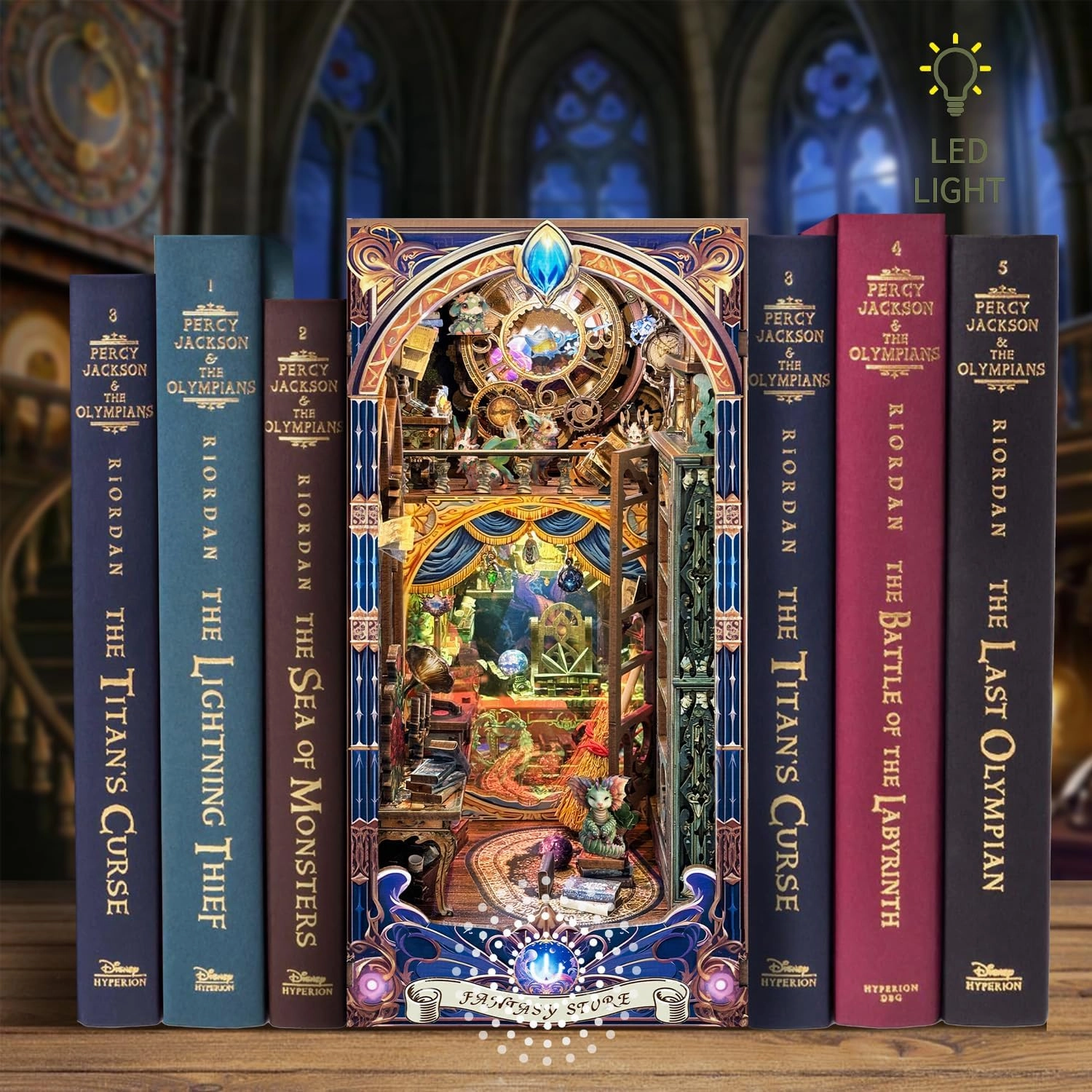 Book Nook Kit DIY Miniature House Kit for Adults, Teens and Beginners, Dollhouse Booknook Fantasy Book Nooks Bookshelf Decor 3D Wooden Puzzle, Gifts for Family, Friends--Fantasy Store (SQ-25)