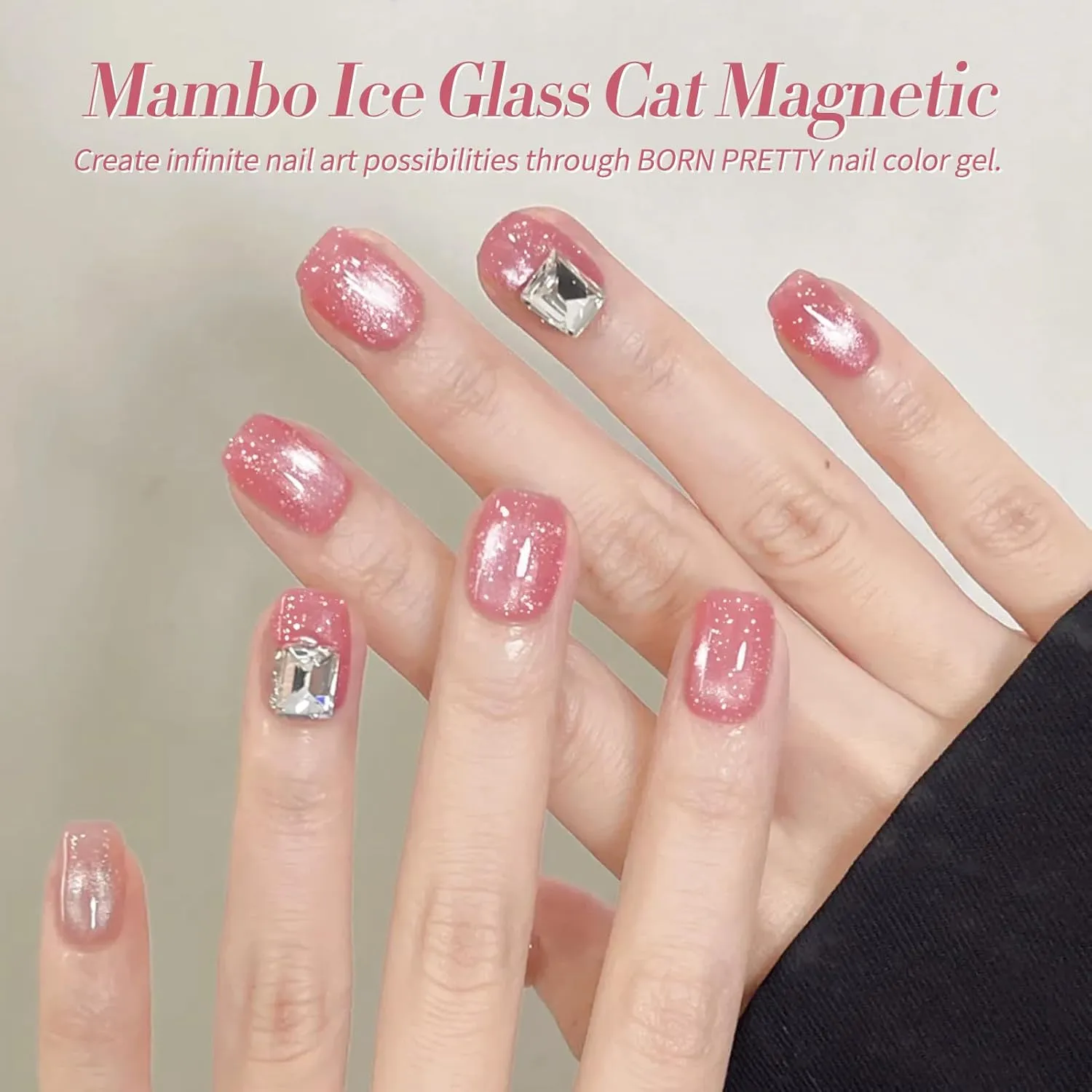 Born Pretty Magnetic Gel Nail Polish Pastel Cat Magnetic Eye Gel Polish Glitter Shimmer Auroras Magnetic Gel Nail Art Manicure Kit 6PCS