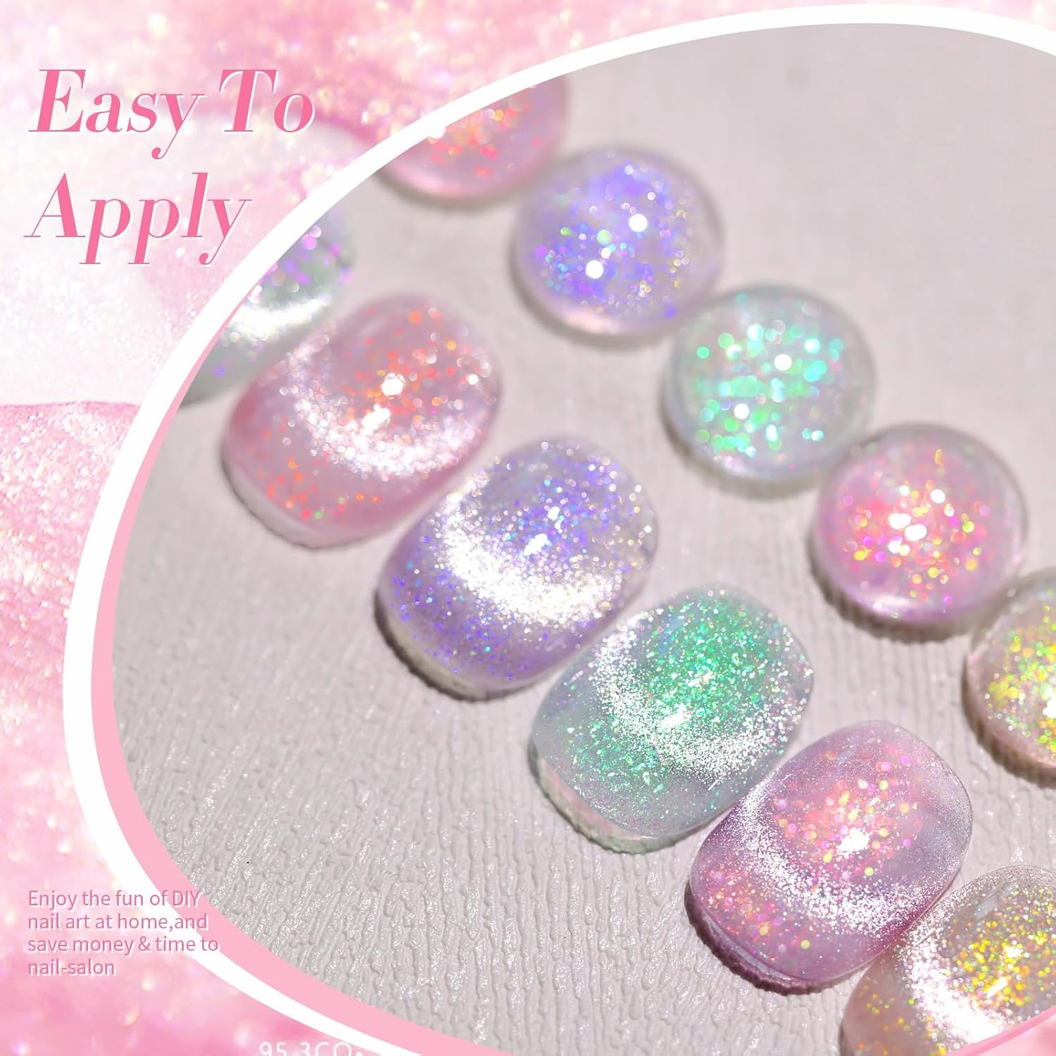 Born Pretty Cat Magnetic Eye Gel Nail Polish, Mermaid Aurora Holographic Pink Blue Green Yellow Gel Polish, Soak Off U V LED Gel Polish Nail Art Design Manicure Salon DIY Home 7ML 6PCS