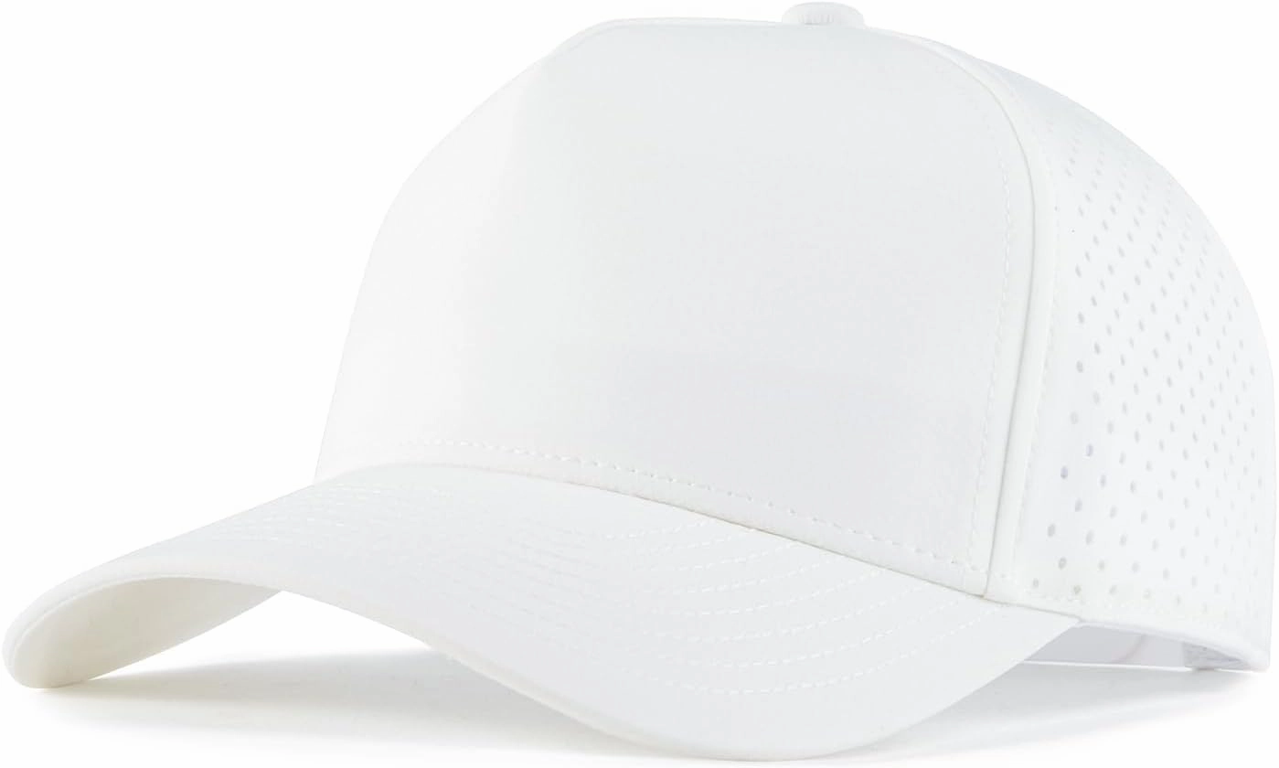BOTVELA Men Adjustable Snapback Baseball Cap Vented Performance Laser Cut Mesh Hat