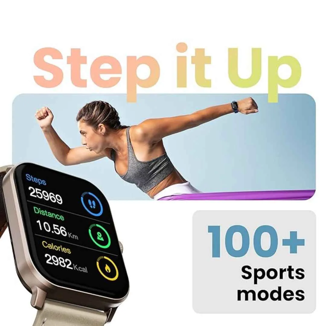 Boult Drift  Smart Watch 1.85''HD Screen, Bluetooth Calling  and AI Voice Assistant (Snow Leather)
