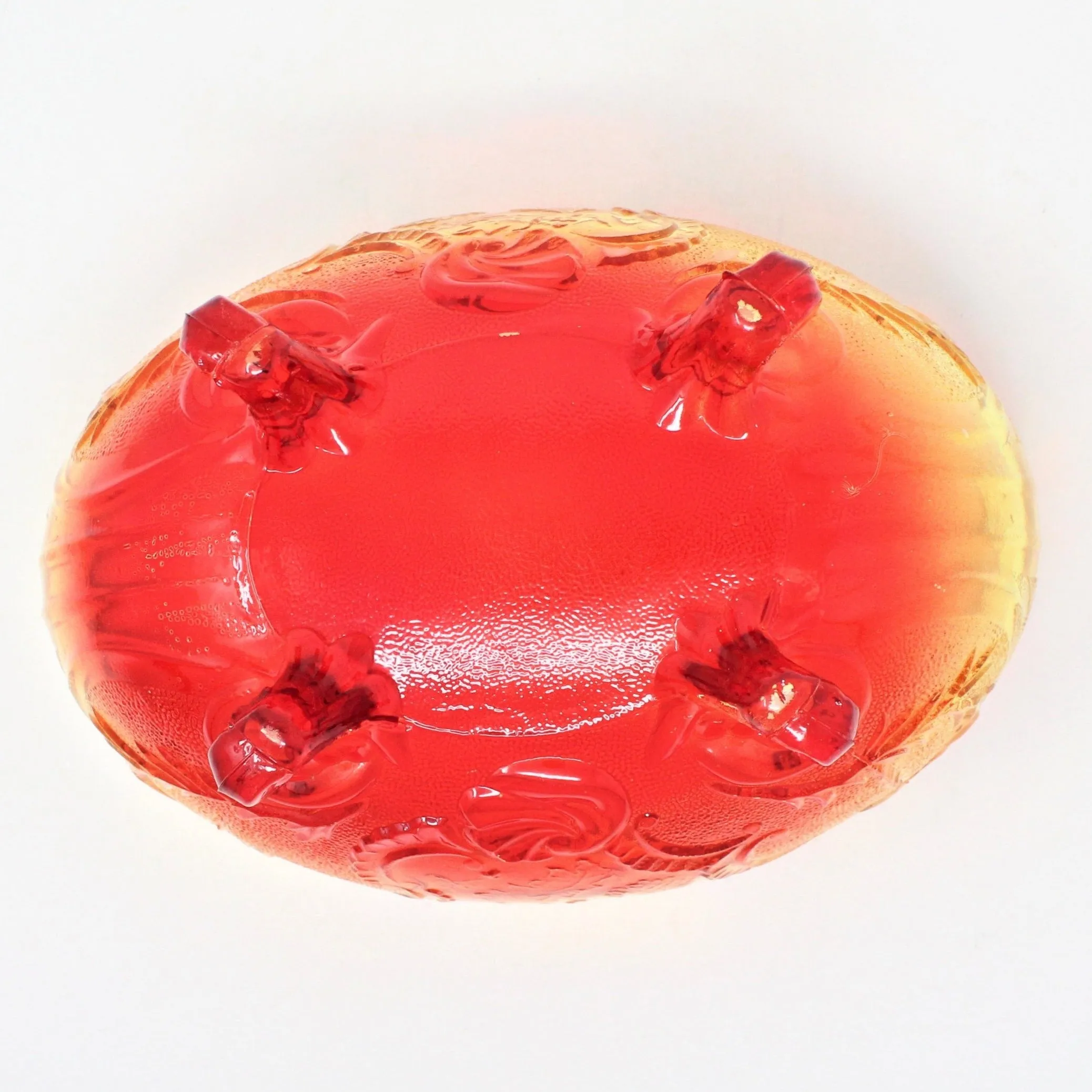 Bowl, Jeannette Glass, Lombardi Bowl, Amberina 3435, Vintage