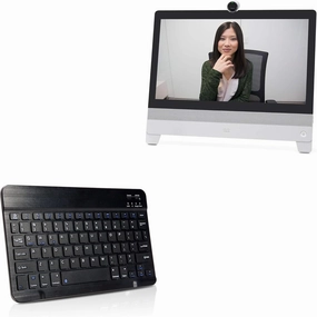 BoxWave Keyboard Compatible with Cisco Webex DX80 - SlimKeys Bluetooth Keyboard, Portable Thin with Chiclet-Style Keys - Jet Black