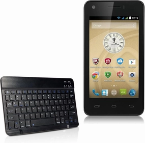 BoxWave Keyboard Compatible with Prestigio MultiPhone 5454 Duo - SlimKeys Bluetooth Keyboard, Portable Thin with Chiclet-Style Keys - Jet Black