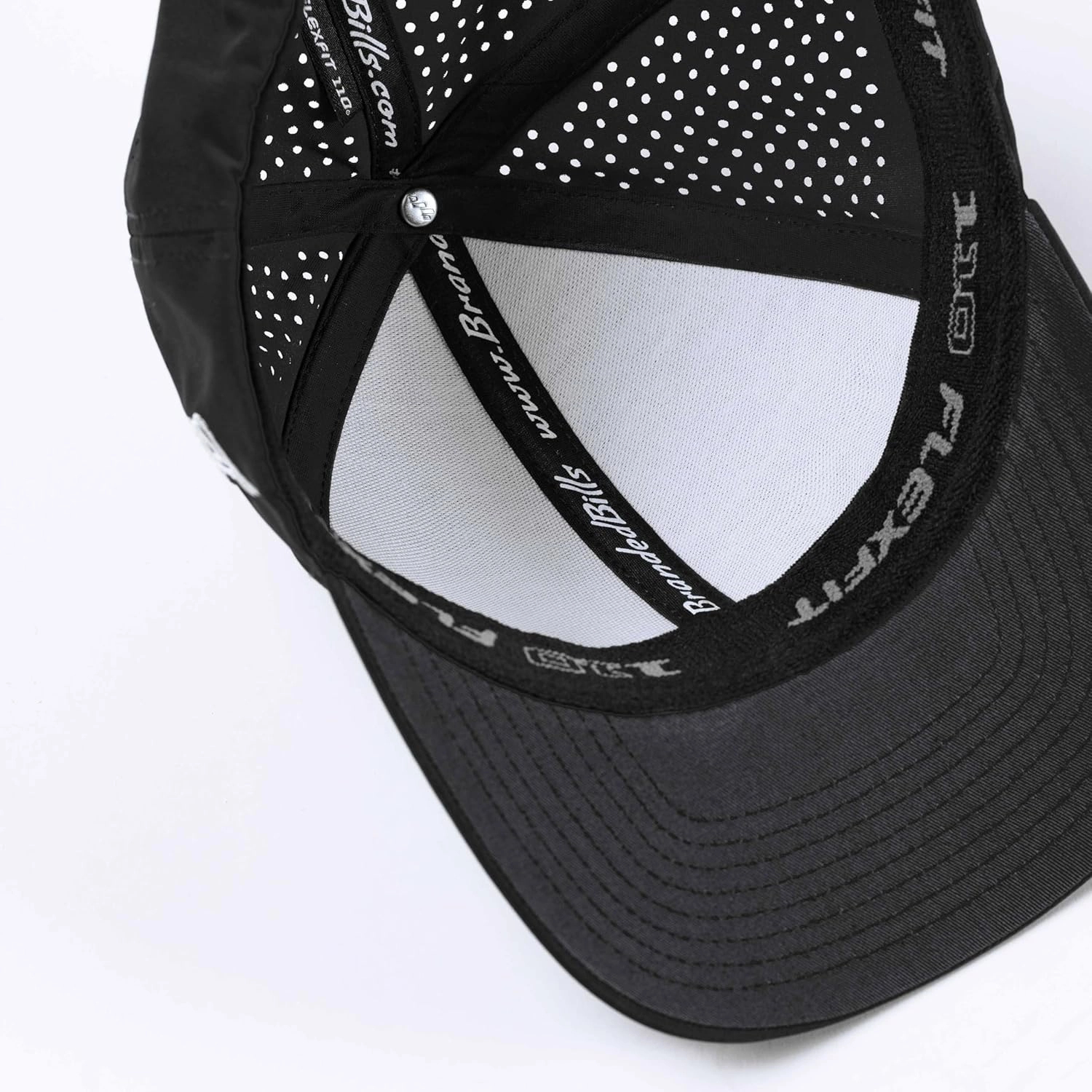 Branded Bills Bare Performance Hat, with Flexfit Sweatband, Adjustable Snapback, Comfort Stretch, Quick Dry, Water Repellent