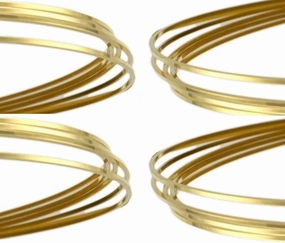 Brass Square Wire(Dead Soft) 4 Assorted Gauges 14-16-18-20/10 Ft Each (Yellow Solid Brass)