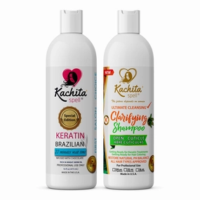 Brazilian Keratin Hair Blowout Treatment Kachita Spell Professional Results Straighten and Smooth Hair   Shampoo Clarify