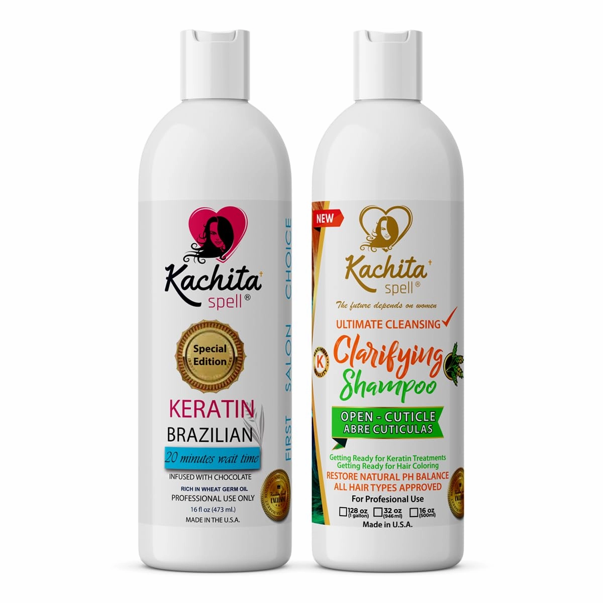 Brazilian Keratin Hair Blowout Treatment Kachita Spell Professional Results Straighten and Smooth Hair   Shampoo Clarify