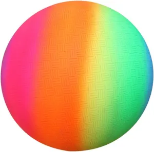 Bright and Fun 22cm Thick PVC Boys and Girls Rainbow Balls Bounce Play Ball Kickball Handball for Beach Great for Birthday Parties and Playdates
