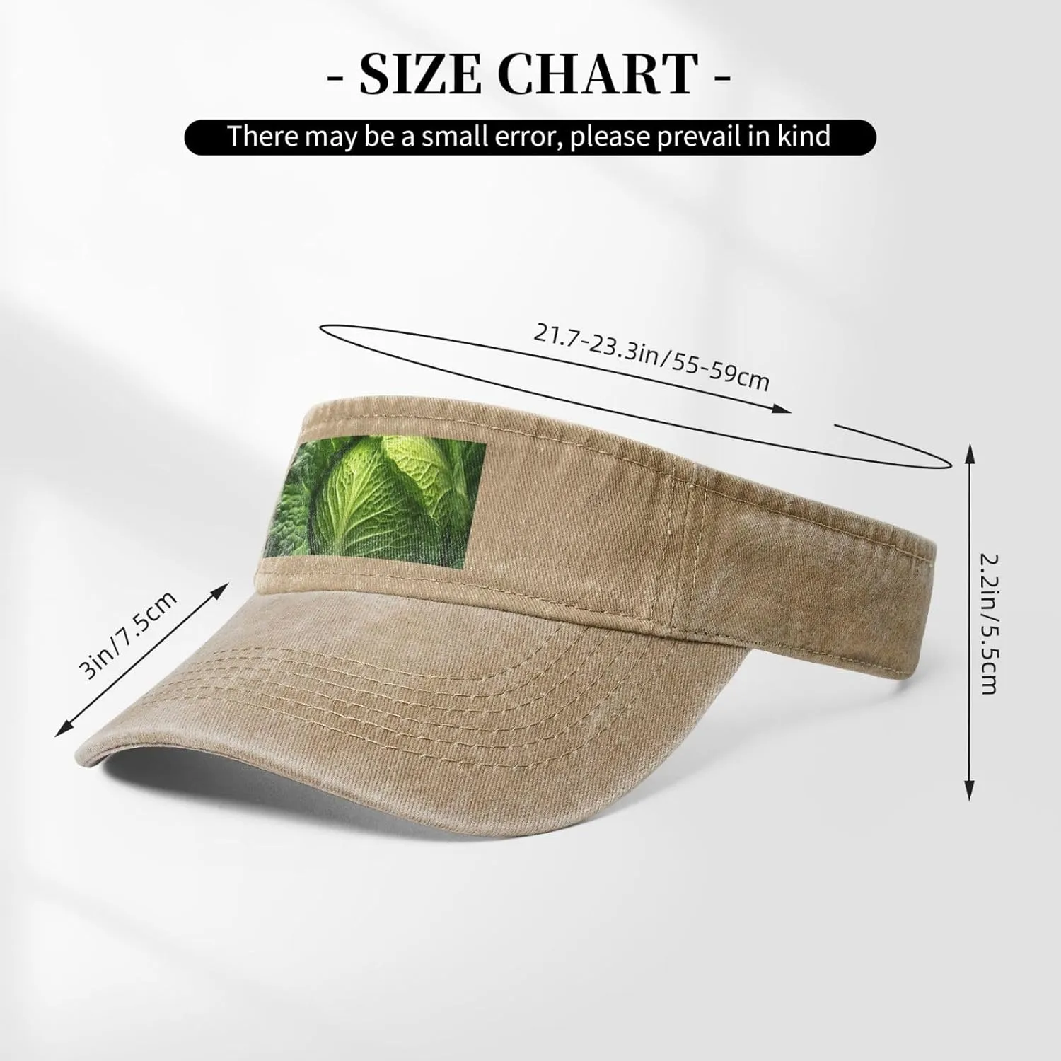 Bright Cabbage Print Sport Sun Visor Hats Cotton Ball Caps Empty Top Baseball Sun Cap for Men Women ﻿