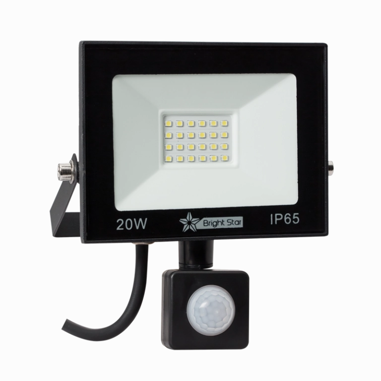 Bright Star Lighting FL075 BLACK Die Cast Aluminium with Tempered Glass Lens and PIR Sensor