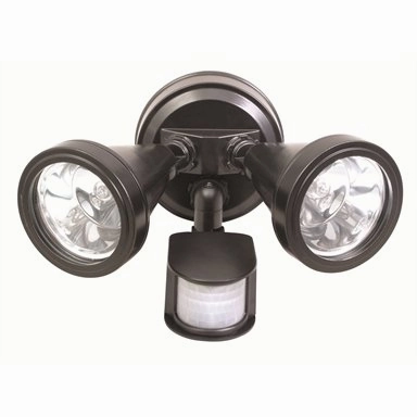 Brilliant 240V Lamy Twin Black Security Sensor Flood Light