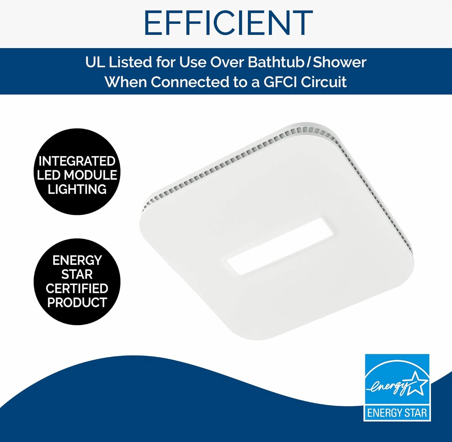 Broan-NuTone AE80LK Ventilation with LED CleanCover and Roomside Installation, ENERGY STAR Certified, 80 CFM, 0.7 Sones, White