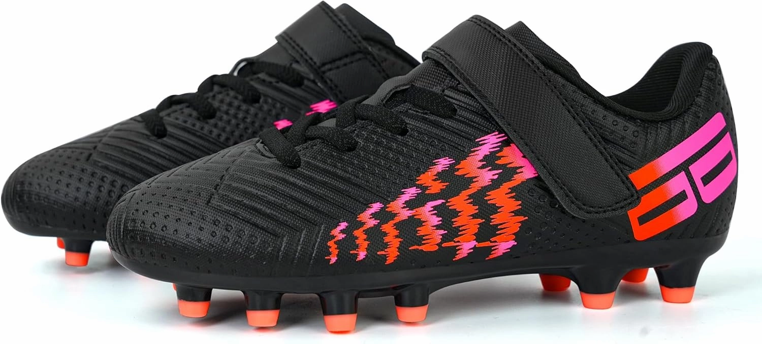 brooman Kids Firm Ground Soccer Cleats Boys Girls Football Shoes