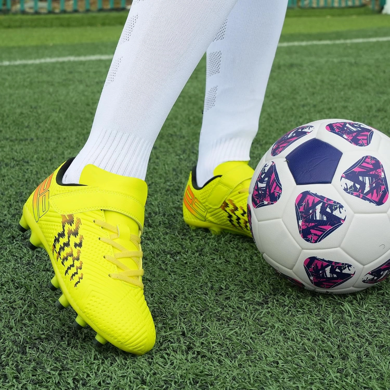 brooman Kids Firm Ground Soccer Cleats Boys Girls Football Shoes