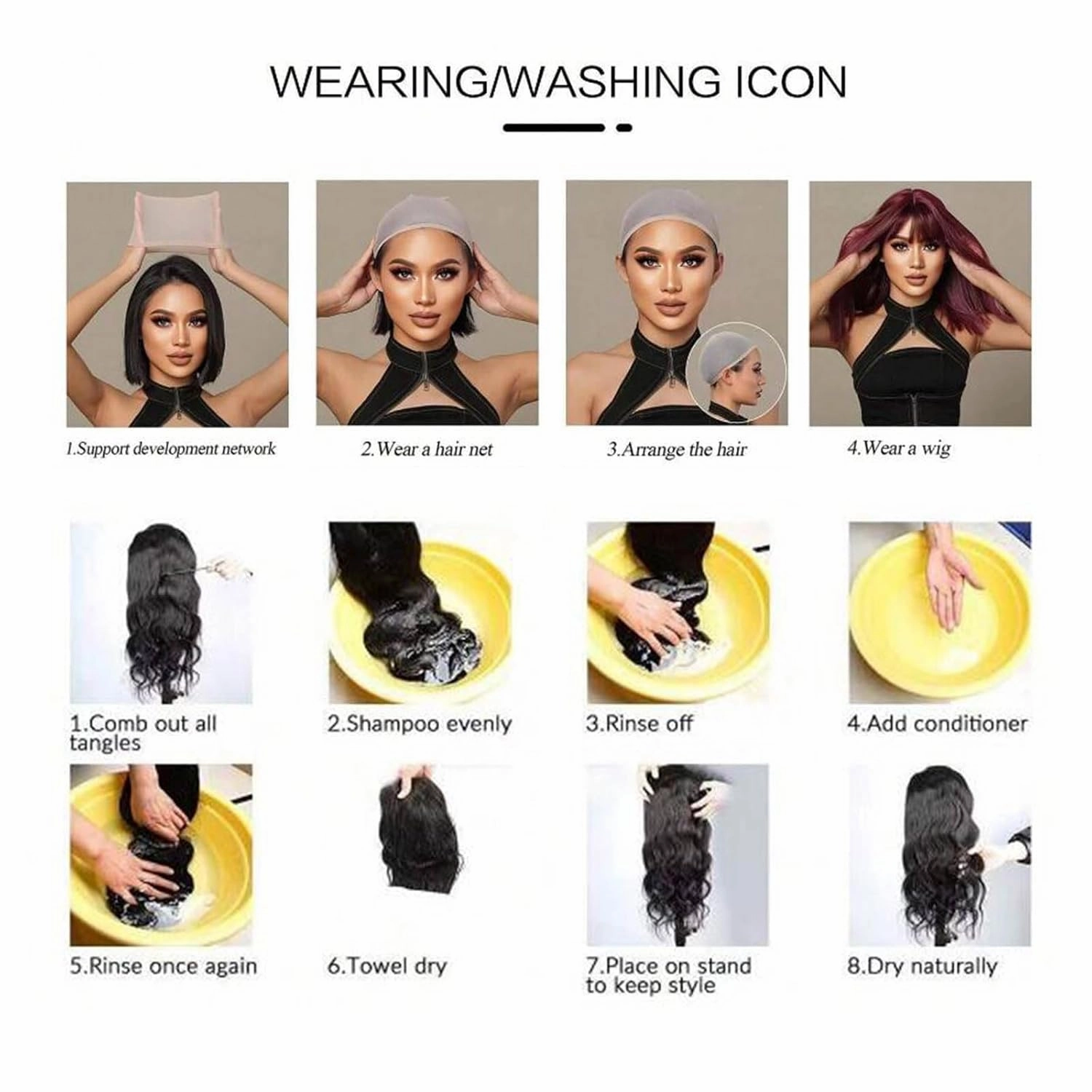 Brown Short Bob Wavy Wig with Bangs for Women Wigs for Women Loose Curly Shoulder Length Bob Curly Women's Charming Synthetic Wigs Style Synthetic Fiber Wig (Dark Brown 12 Inch)
