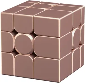 Bukefuno Moyu Mirror Cube V2 Ball-Core Magnetic UV 3x3 Rose Gold Magic Cube Puzzle 3x3x3 MFJS Mirror V2 Irregular Stickerless Magnets Speed Magic Cube(Gold Ball-Core UV Coated Version)