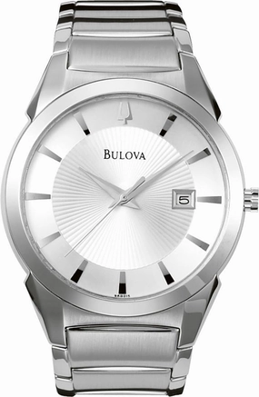 Bulova Men's 3-Hand Calendar Date Quartz Watch, Patterned Dial, 38mm Style: 96B015