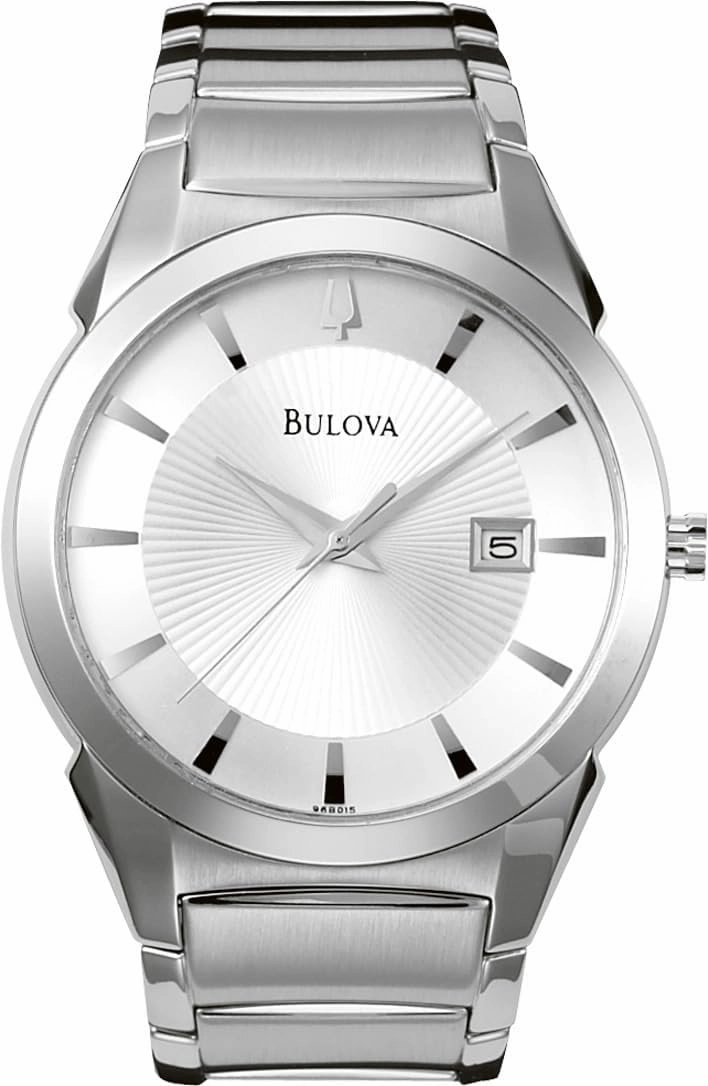 Bulova Men's 3-Hand Calendar Date Quartz Watch, Patterned Dial, 38mm Style: 96B015