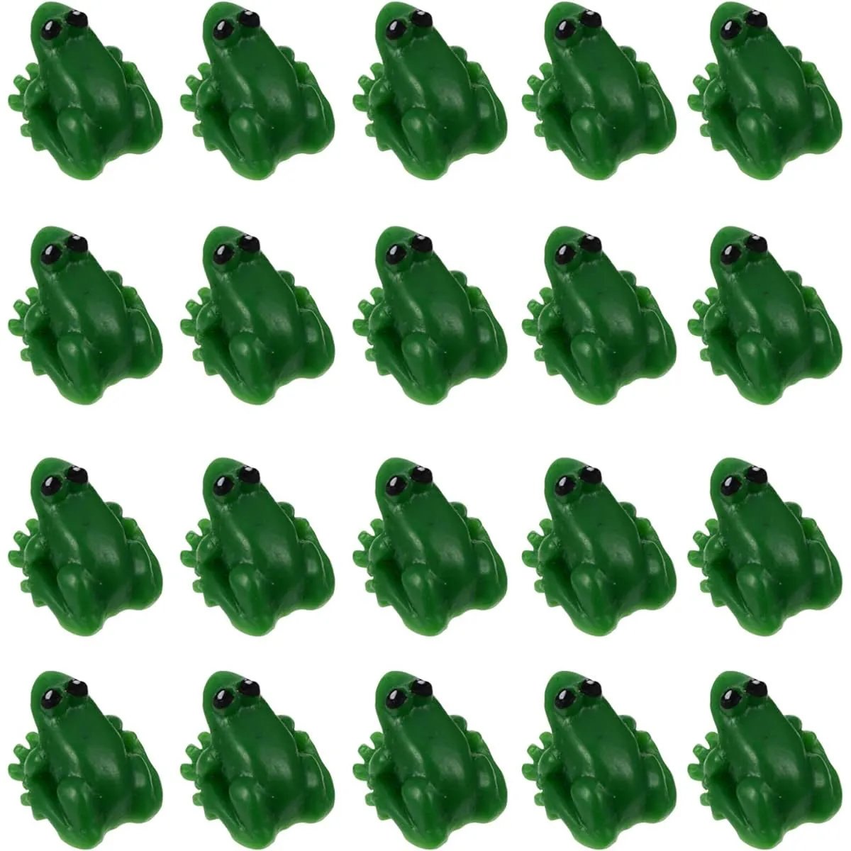 Cabilock 20pcs Dollhouse Mini Frogs Miniature Frogs Fairy Garden Supplies Animal Figurines Furniture Dollhouse Supplies Green