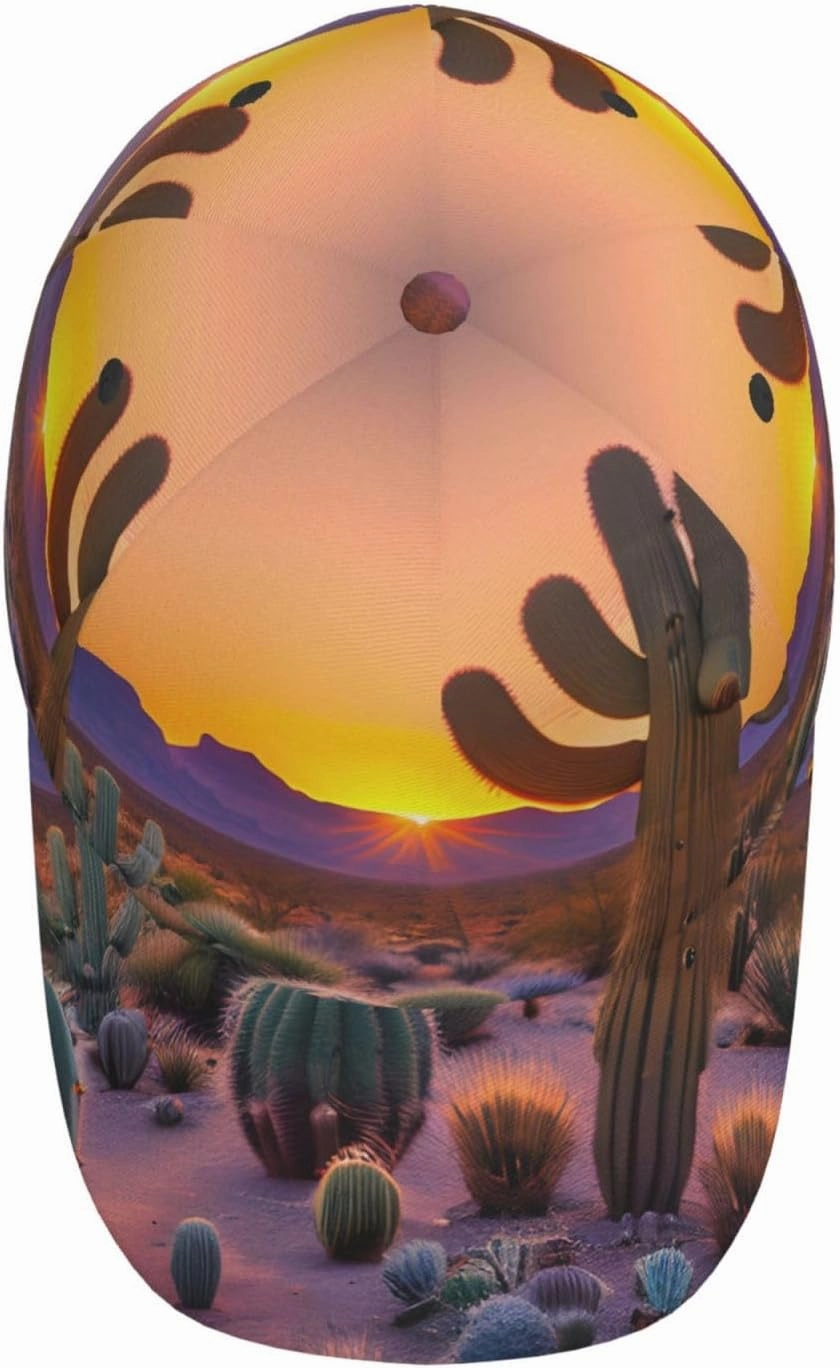 Cactus Desert Sunsets Printing Stylish Baseball Cap Adjustable Size for Running Workouts and Outdoor Activities All Seasons