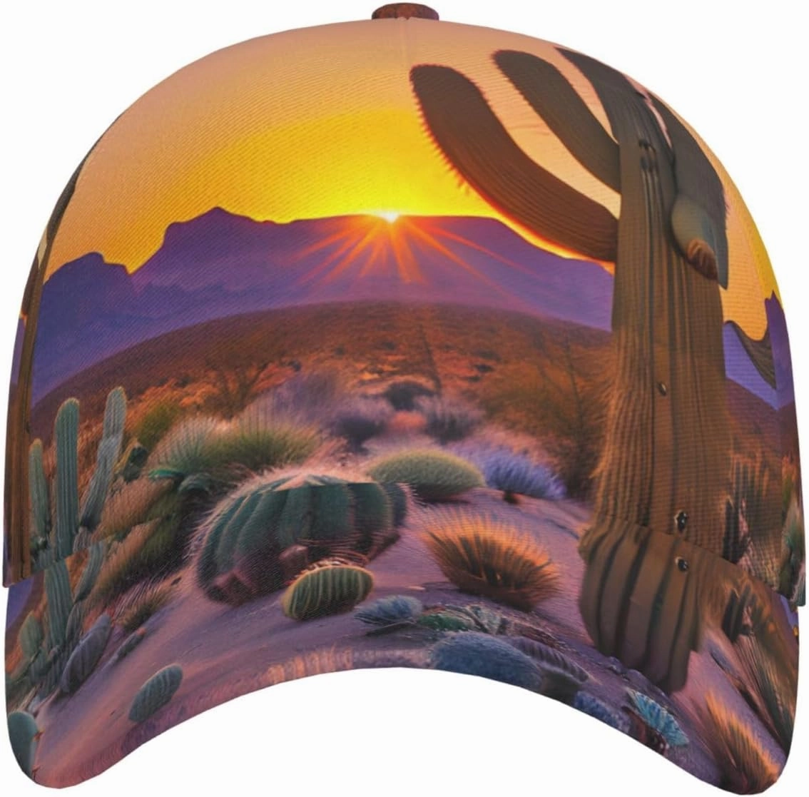 Cactus Desert Sunsets Printing Stylish Baseball Cap Adjustable Size for Running Workouts and Outdoor Activities All Seasons