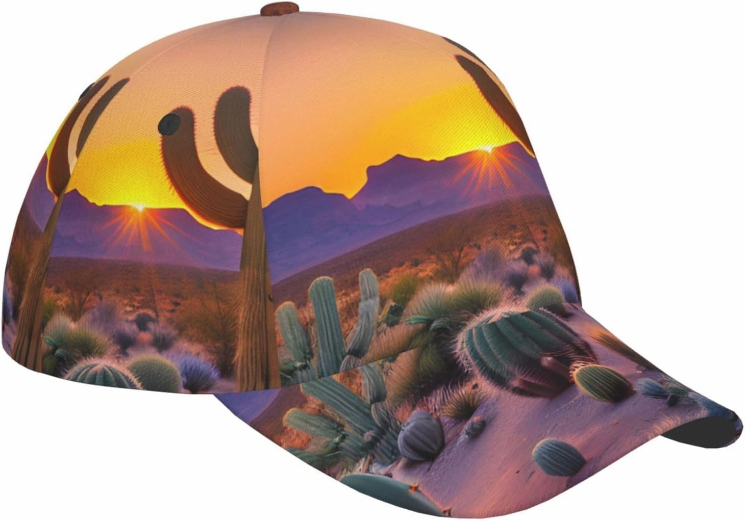Cactus Desert Sunsets Printing Stylish Baseball Cap Adjustable Size for Running Workouts and Outdoor Activities All Seasons