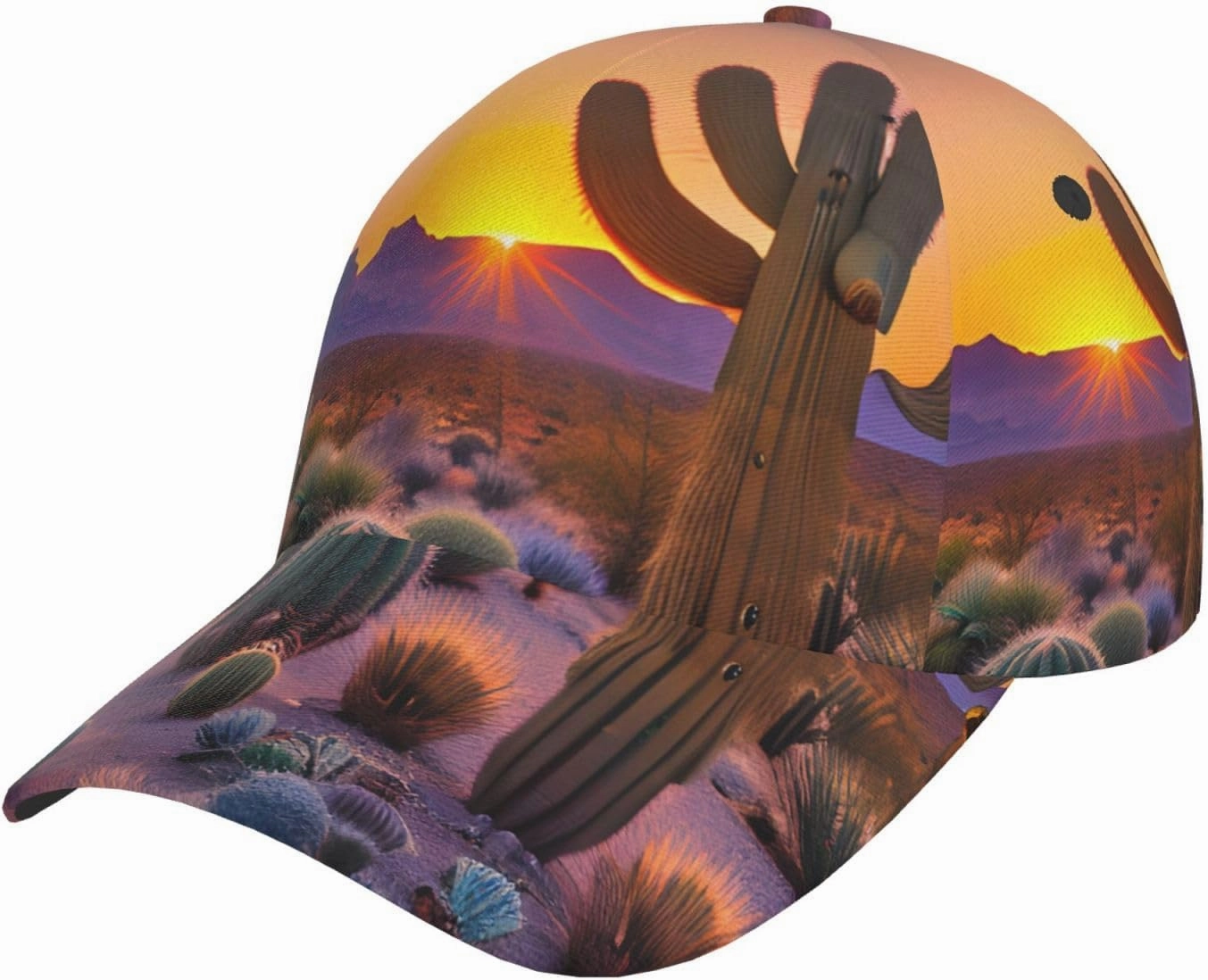 Cactus Desert Sunsets Printing Stylish Baseball Cap Adjustable Size for Running Workouts and Outdoor Activities All Seasons
