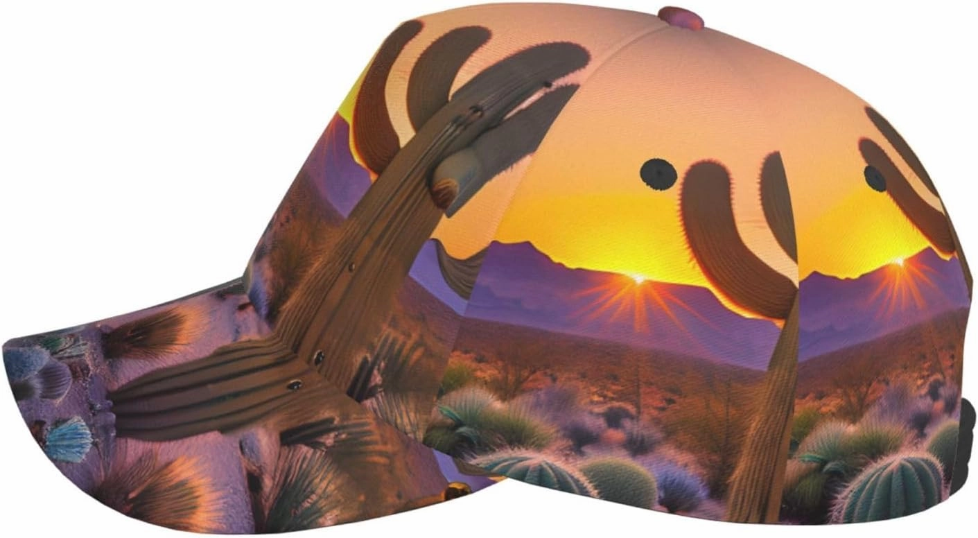 Cactus Desert Sunsets Printing Stylish Baseball Cap Adjustable Size for Running Workouts and Outdoor Activities All Seasons