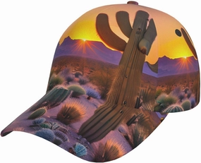Cactus Desert Sunsets Printing Stylish Baseball Cap Adjustable Size for Running Workouts and Outdoor Activities All Seasons