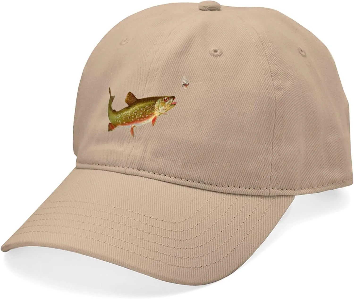 CafePress Vintage Trout Fishing Illustration Adjustable Baseball Cap