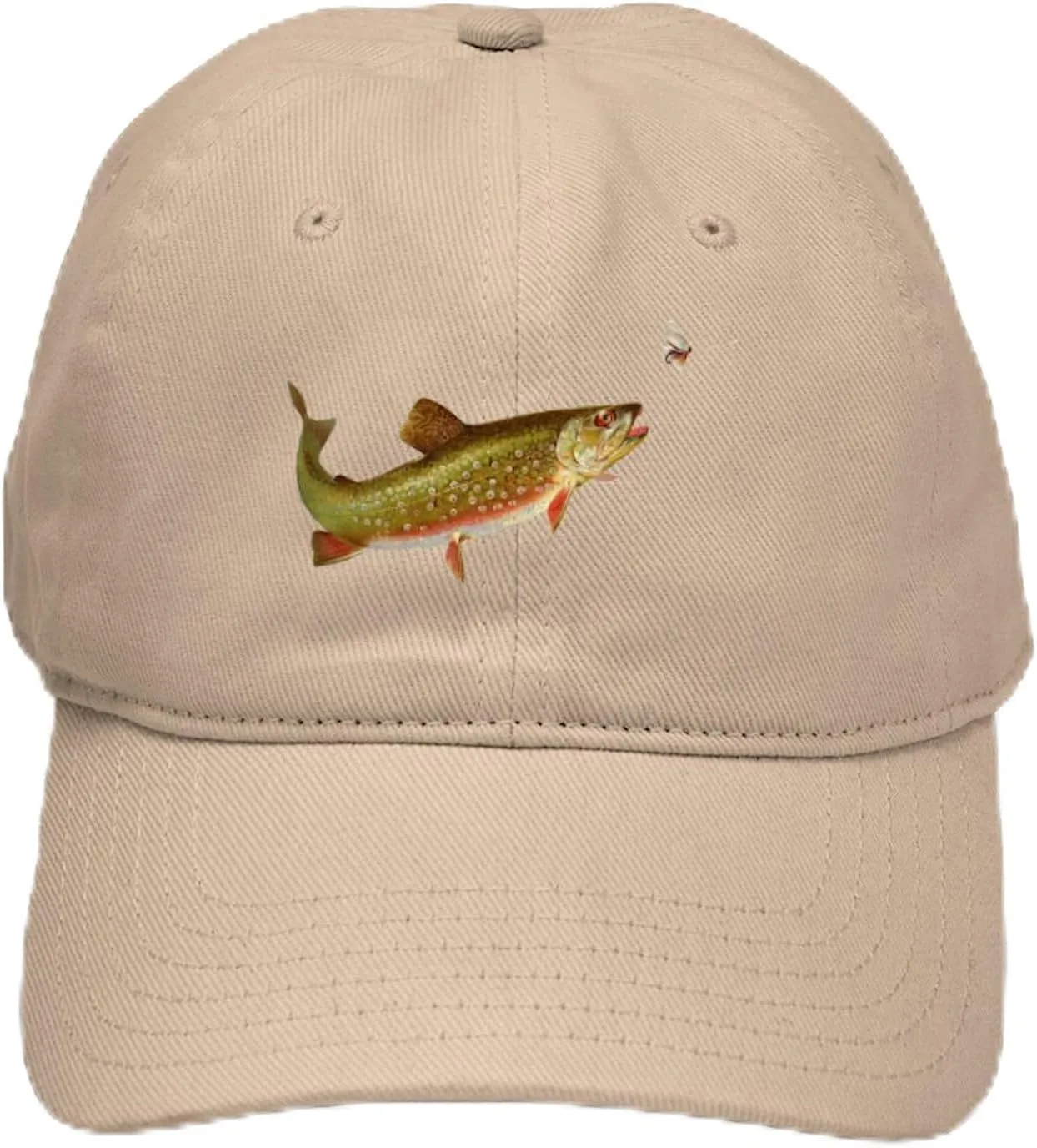 CafePress Vintage Trout Fishing Illustration Adjustable Baseball Cap