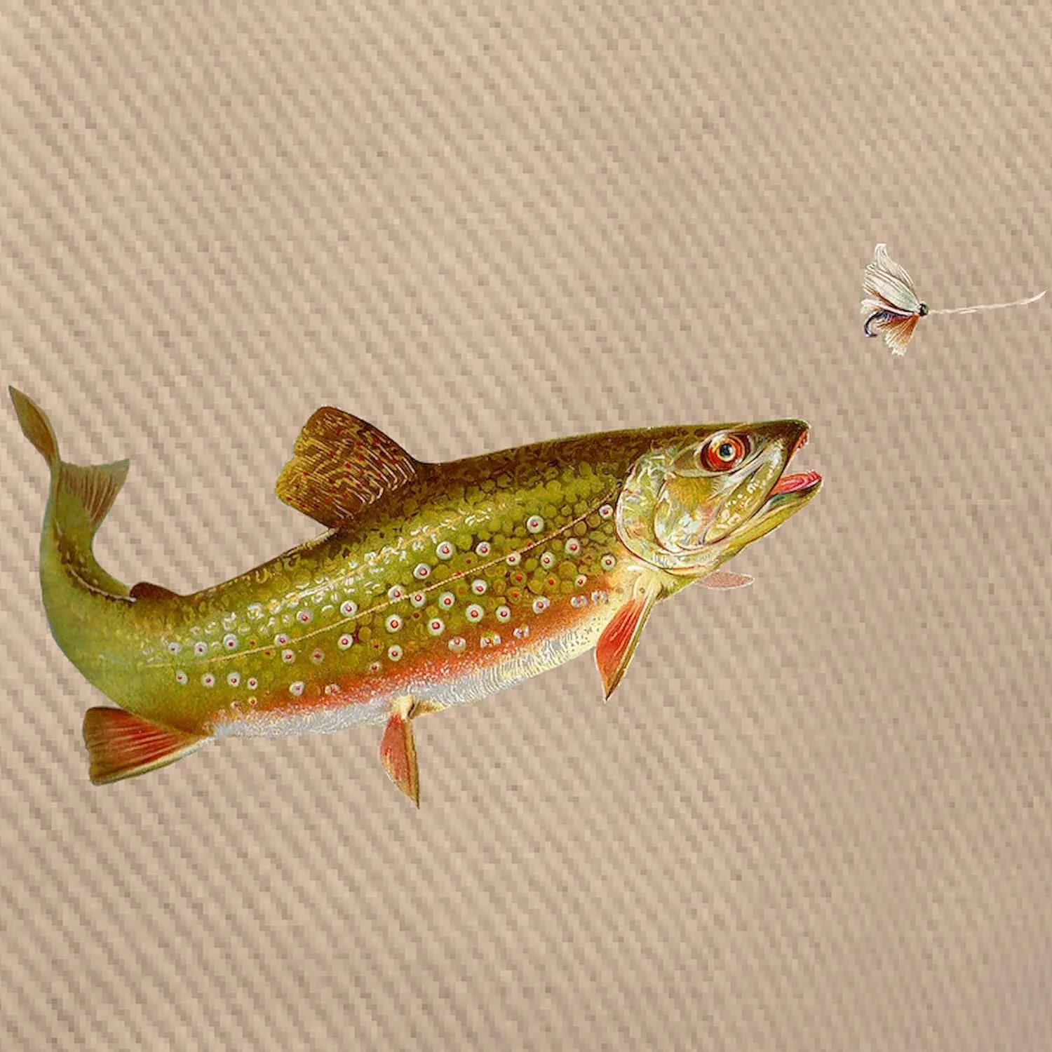 CafePress Vintage Trout Fishing Illustration Adjustable Baseball Cap