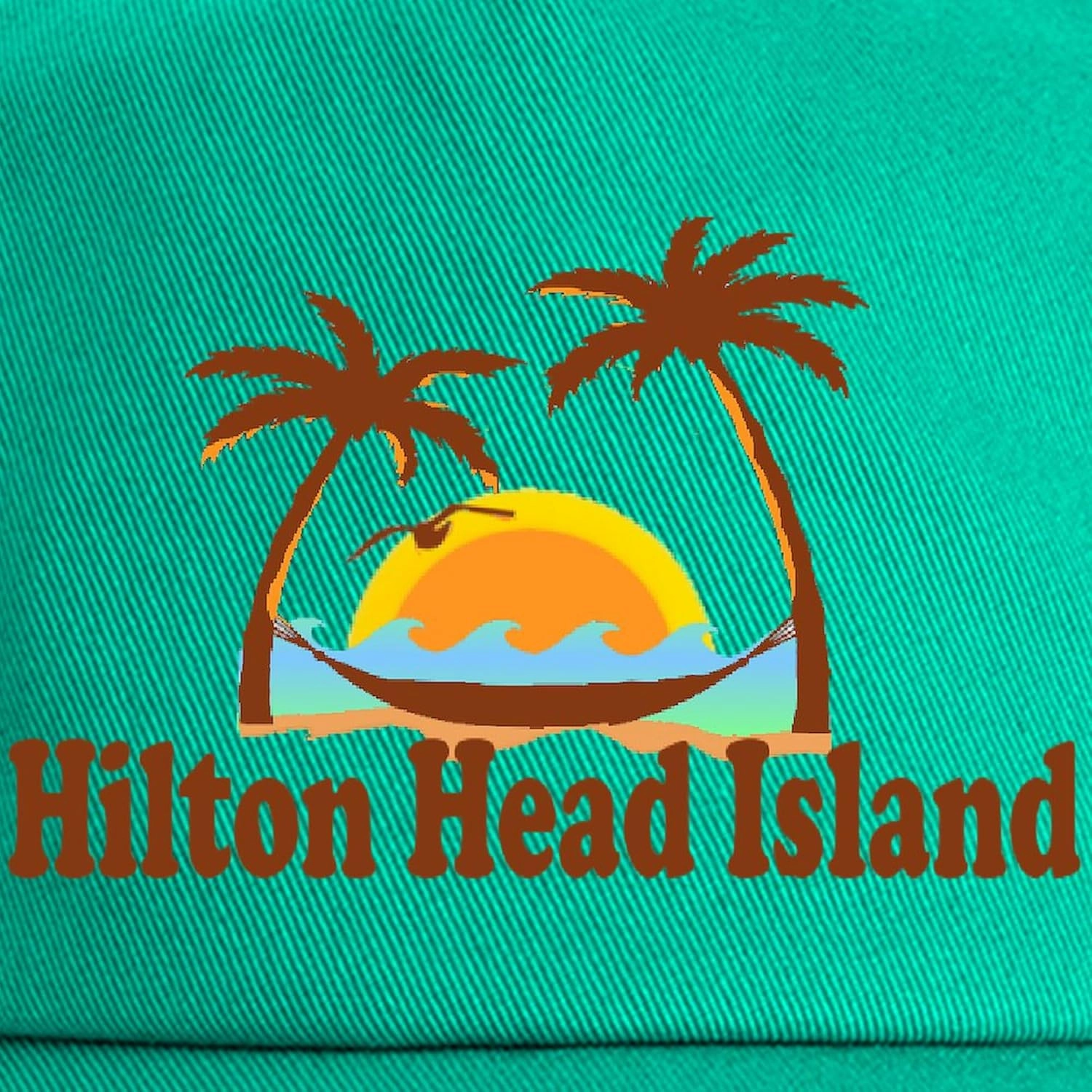 CafePress Hilton Head Island SC Sun and Palm Trees Design Adjustable Baseball Cap