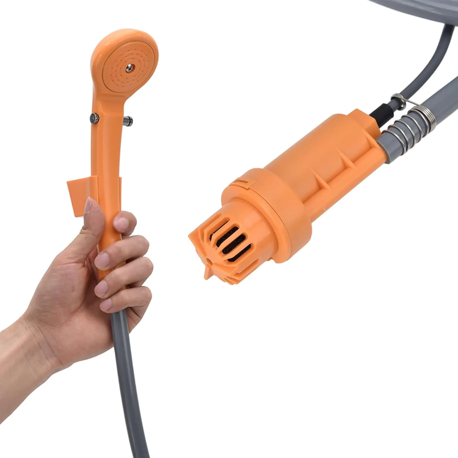 Camping Shower, Ergonomic Design, Plastic and Rubber Material, Portable and Highly Flexible Durable, DC12V Suitable for Outdoor, Camping, Pet Cleaning