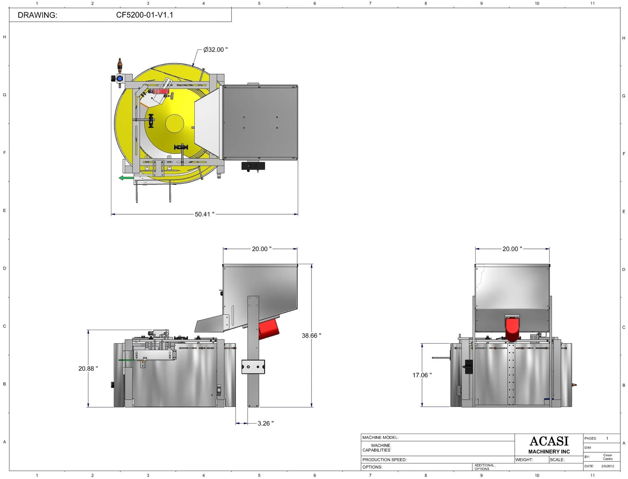 Cap Feeder model CF 5200 Drawings