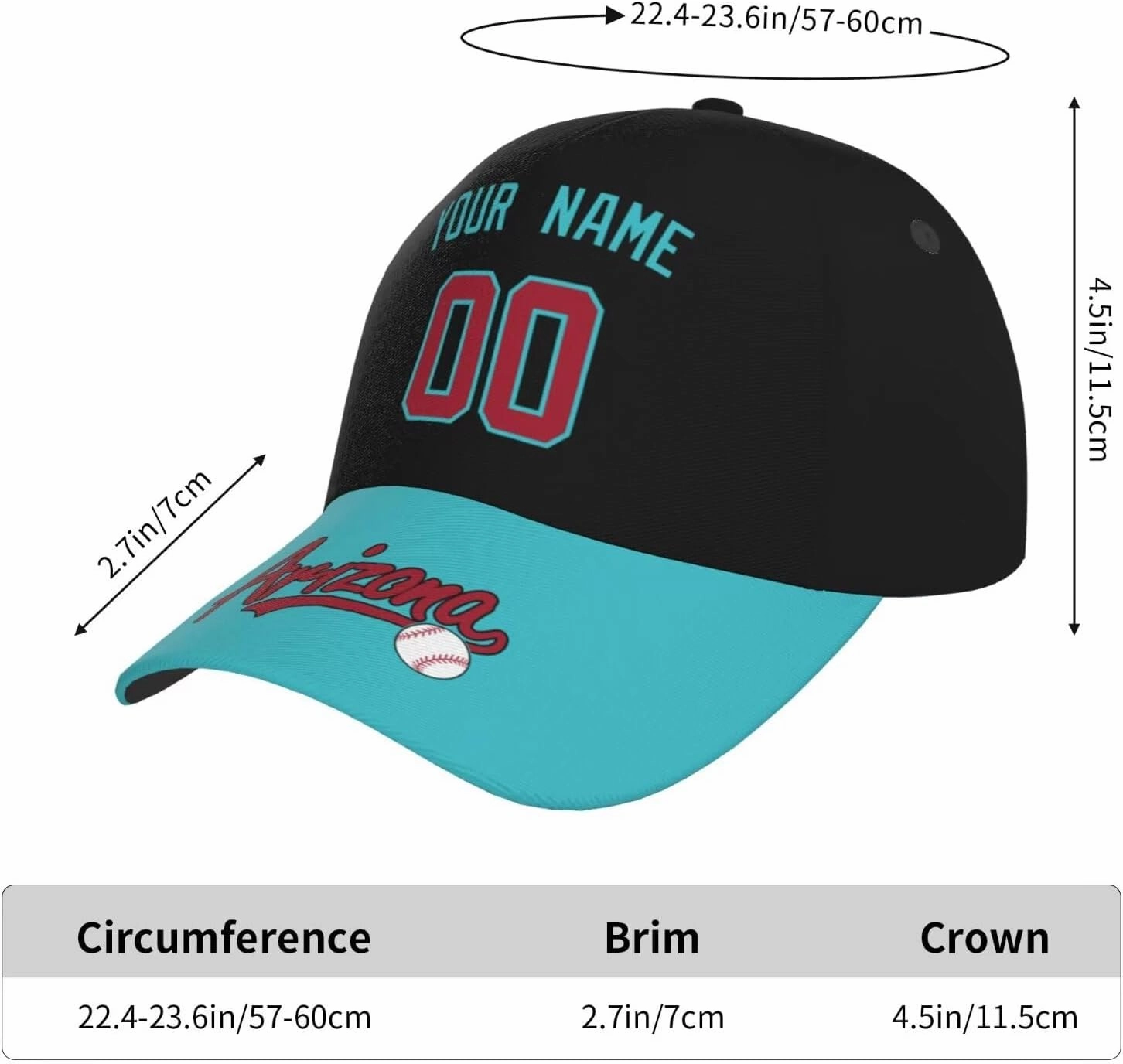 Cap Adjustable Hat Custom Name Number for Men Women Youth Gifts