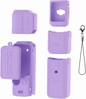 CAPART Silicone Protective Sleeve for DJI OSMO Pocket 3 Creator Combo, Scratch-Proof Protective Cover Skin of Body | Screen | 1/4" Thread Handle | Battery Handle (Purple)