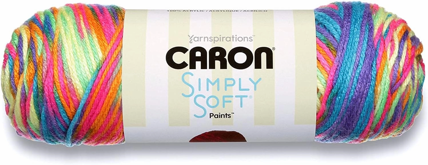 Caron Simply Soft Rainbow Bright Paints Yarn - 3 Pack of 141g/5oz - Acrylic - 4 Medium (Worsted) - 235 Yards - Knitting/Crochet