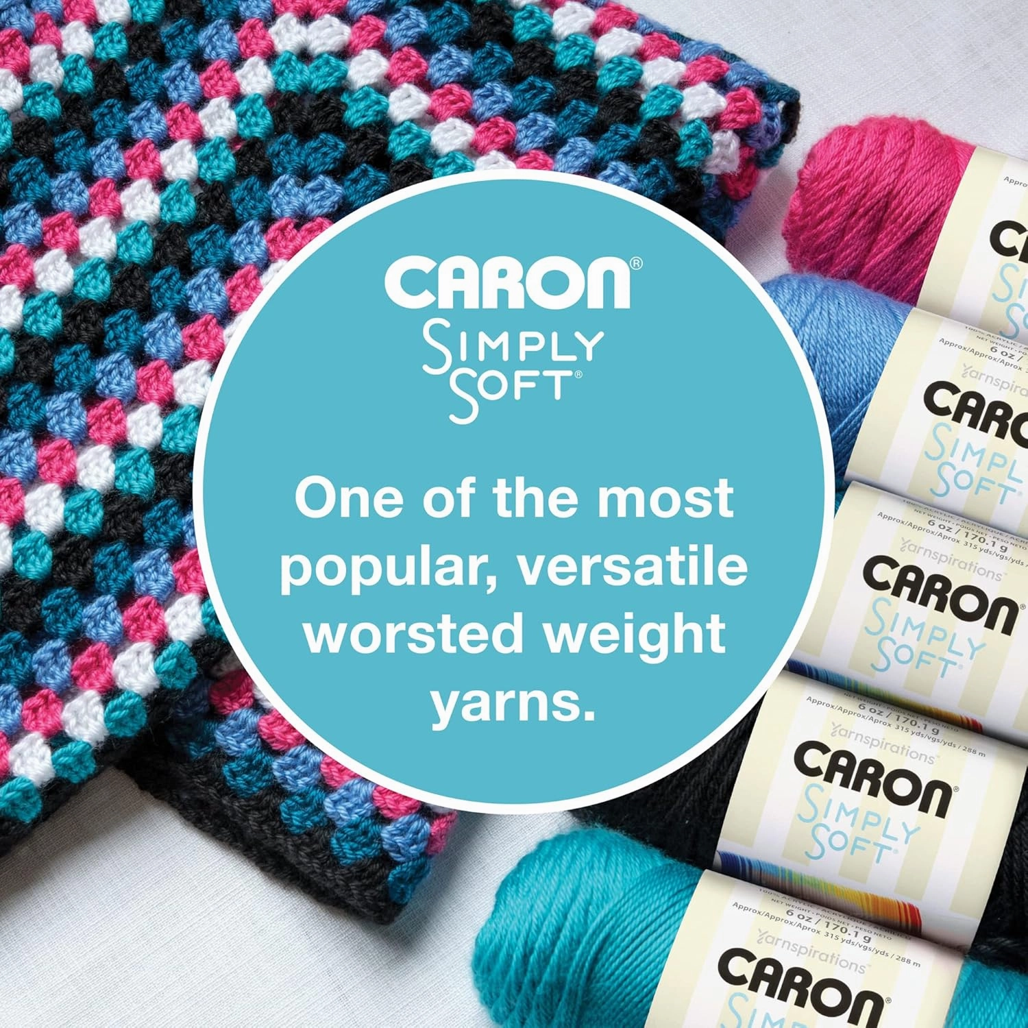 Caron Simply Soft Rainbow Bright Paints Yarn - 3 Pack of 141g/5oz - Acrylic - 4 Medium (Worsted) - 235 Yards - Knitting/Crochet