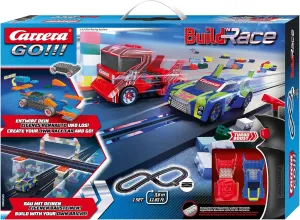 Carrera GO!!! Build 'N Race Electric Powered Slot Car Racing Kids Toy Building Blocks Race Track Set 1:43 Scale, Racing Set 3.6