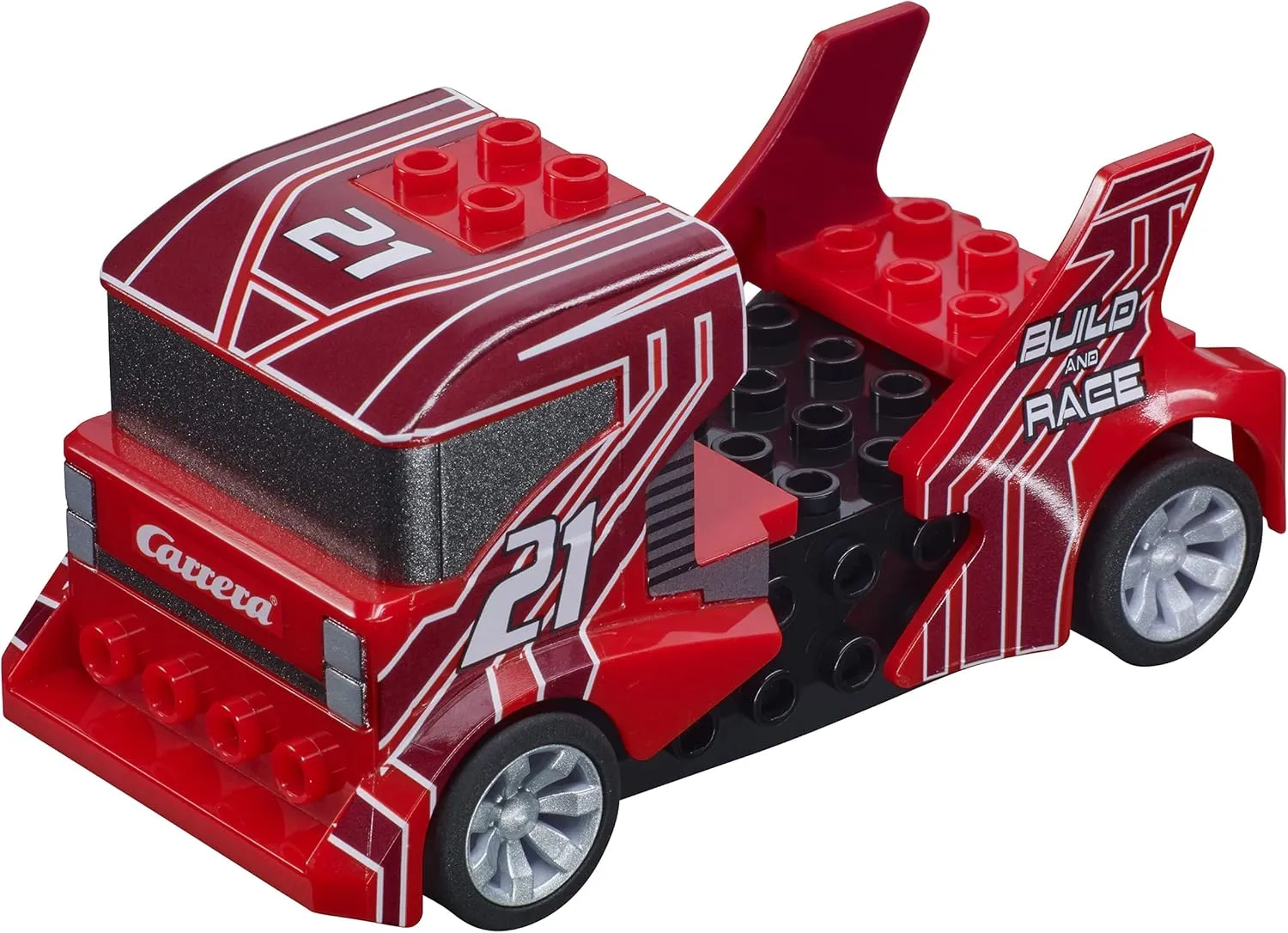 Carrera GO!!! Build 'N Race Electric Powered Slot Car Racing Kids Toy Building Blocks Race Track Set 1:43 Scale, Racing Set 3.6