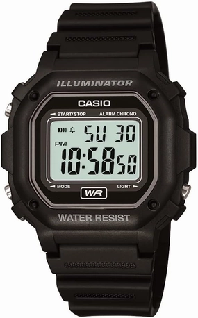 Casio F108WH Series | Men's Digital Watch | Illuminator | Water Resistant | LED Light | Daily Alarm | 1/100 SEC Stopwatch | 3 Hands (HR, Min, SEC) | Date/Day Display | Daily Alarm | 7 Year Battery