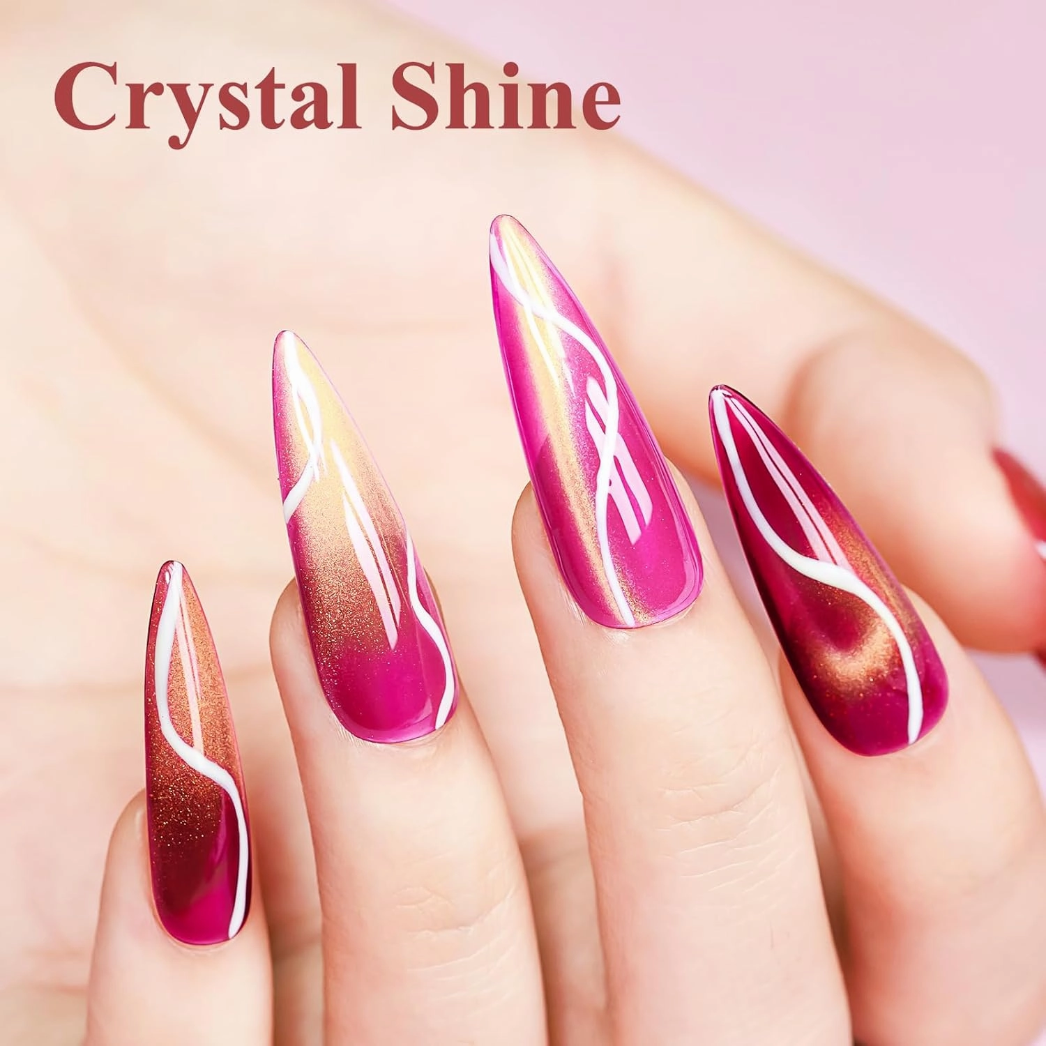 Cat Eye Gel Nail Polish Set-10 Colors with Magnet Cats Eye Gel Polish Silver Pink Blue Jelly Glass Effect Crystal Glitter Cateye UV Kit Home Manicure DIY Nail Art
