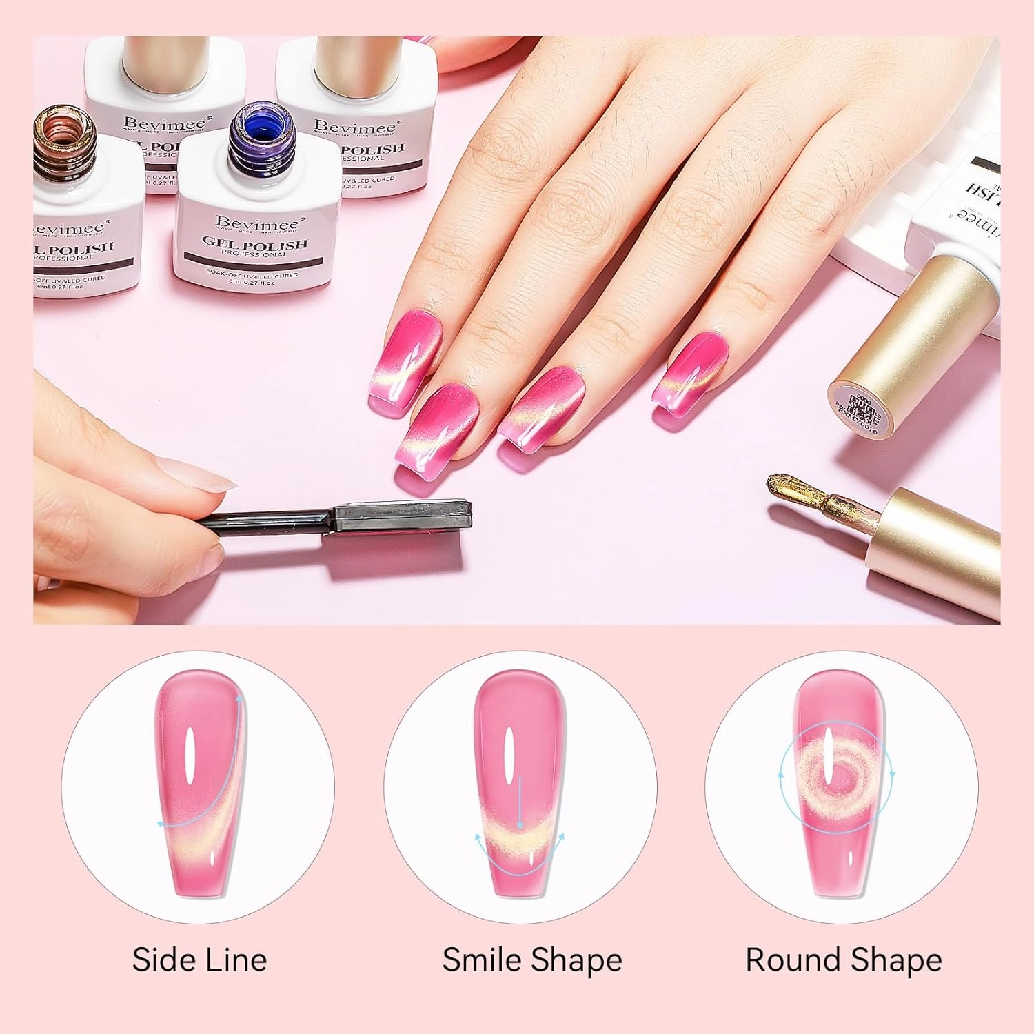 Cat Eye Gel Nail Polish Set-10 Colors with Magnet Cats Eye Gel Polish Silver Pink Blue Jelly Glass Effect Crystal Glitter Cateye UV Kit Home Manicure DIY Nail Art
