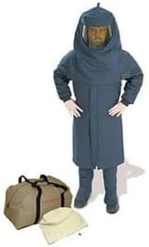 Cementex CL4CK-4X0 Arc Flash Rated Task Wear Duffel Bag Kit with FR Treated Cotton Coveralls and Class 0 Gloves, Rating: 40 Calories, Color: Navy, Size: 4X-Large