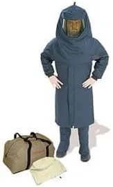 Cementex CL4CK-M2 Arc Flash Rated Task Wear Duffel Bag Kit with FR Treated Cotton Coveralls and Class 2 Gloves, Rating: 40 Calories, Color: Navy, Size: Medium